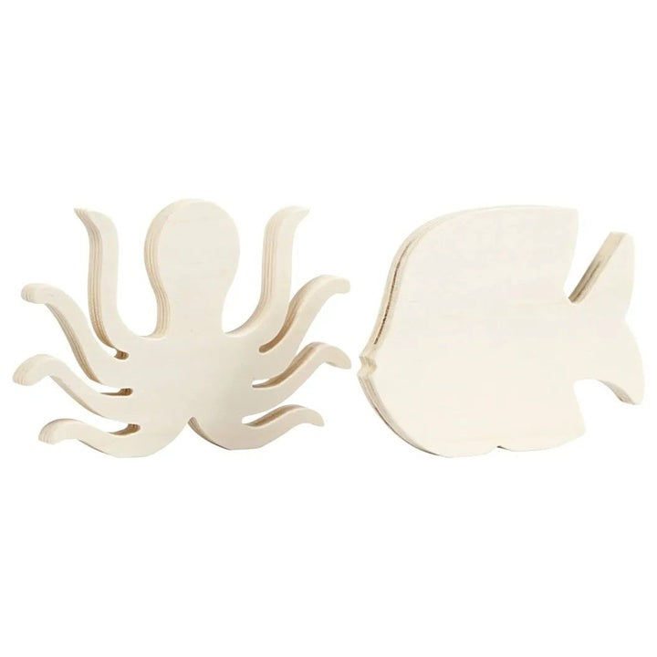 figurine din lemn cu creaturi marine caracatita si peste 2 buc ro cch57976