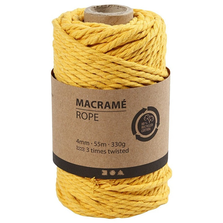 Fir macrame 4 mm x 55 m - yellow