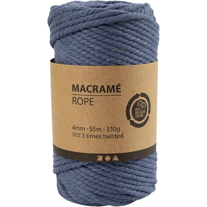 Fir macrame 4 mm x 55 m - albastru
