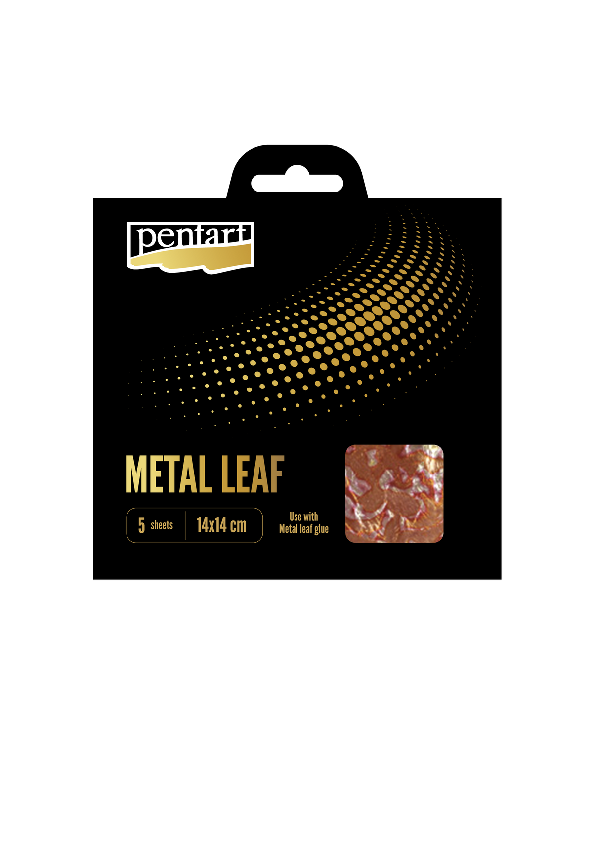 Foiță metalică Pentart Variegated leaves, 14x14 cm, nuanța V01
