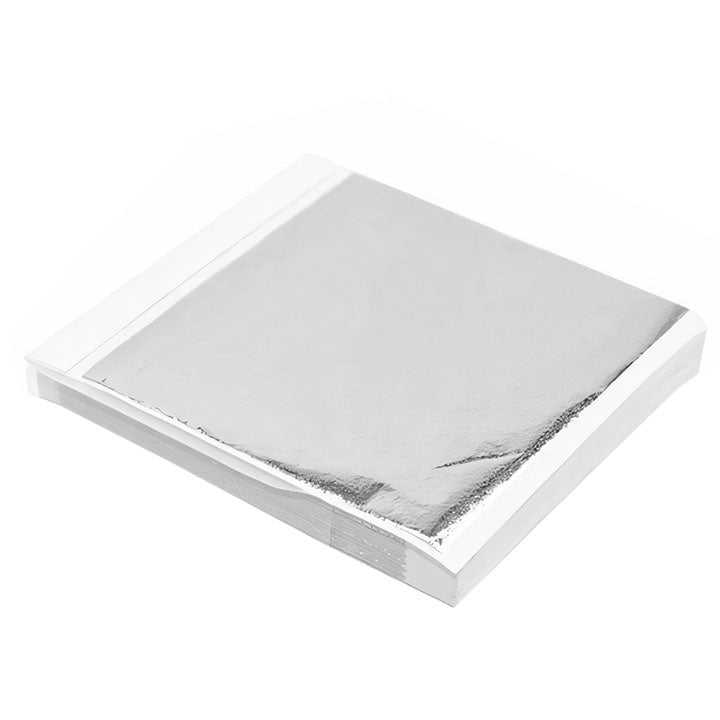 frunza de aur metalica argintie 14 x 13 cm 100 coli ro calleafsilver