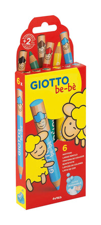 Creioane colorate groase rotunde GIOTTO Be-Be - set 6 culori