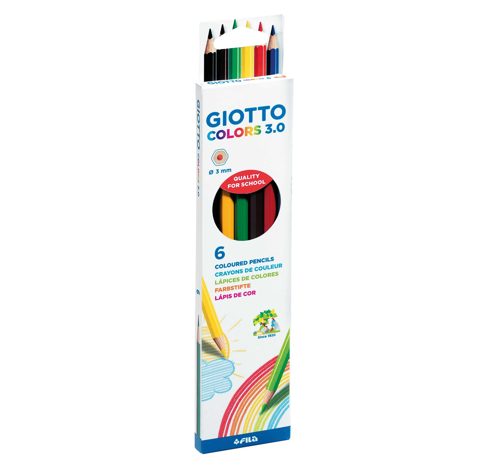 Creioane colorate hexagonale GIOTTO Colors 3.0 – 6 buc