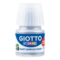 Culoare acrilică mată Giotto Decor 25 ml – argintiu