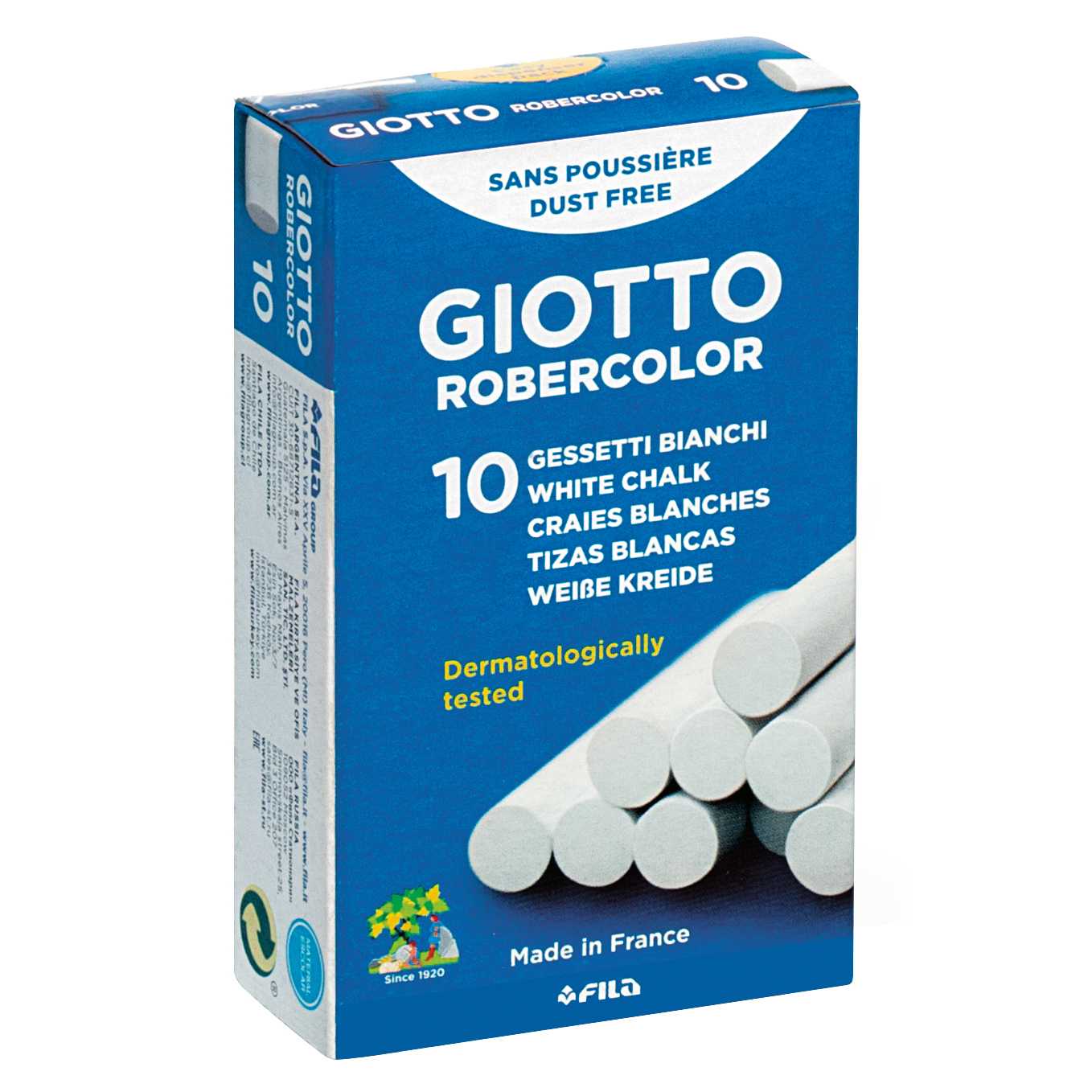 Cretă albă fără praf GIOTTO Robercolor 10 buc