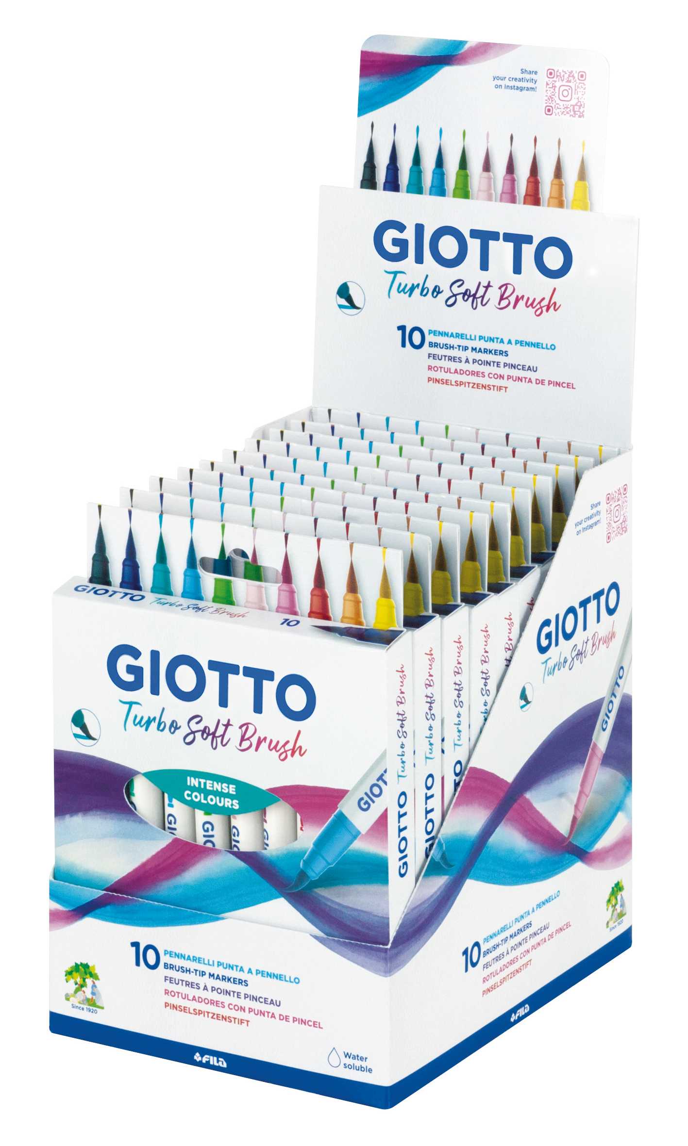 Carioci tip pensulă GIOTTO Turbo Soft Brush - 10 buc