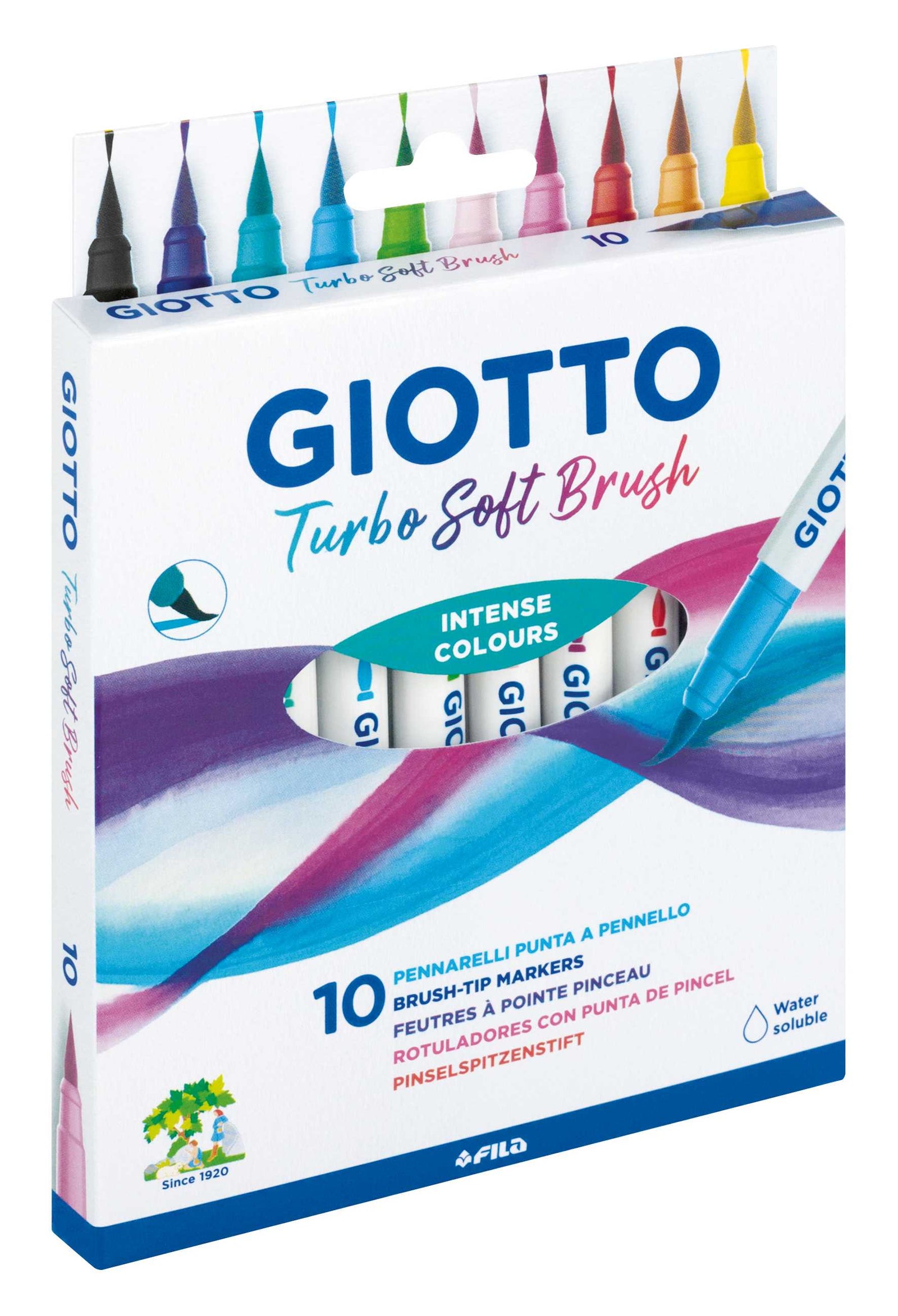 Carioci tip pensulă GIOTTO Turbo Soft Brush - 10 buc