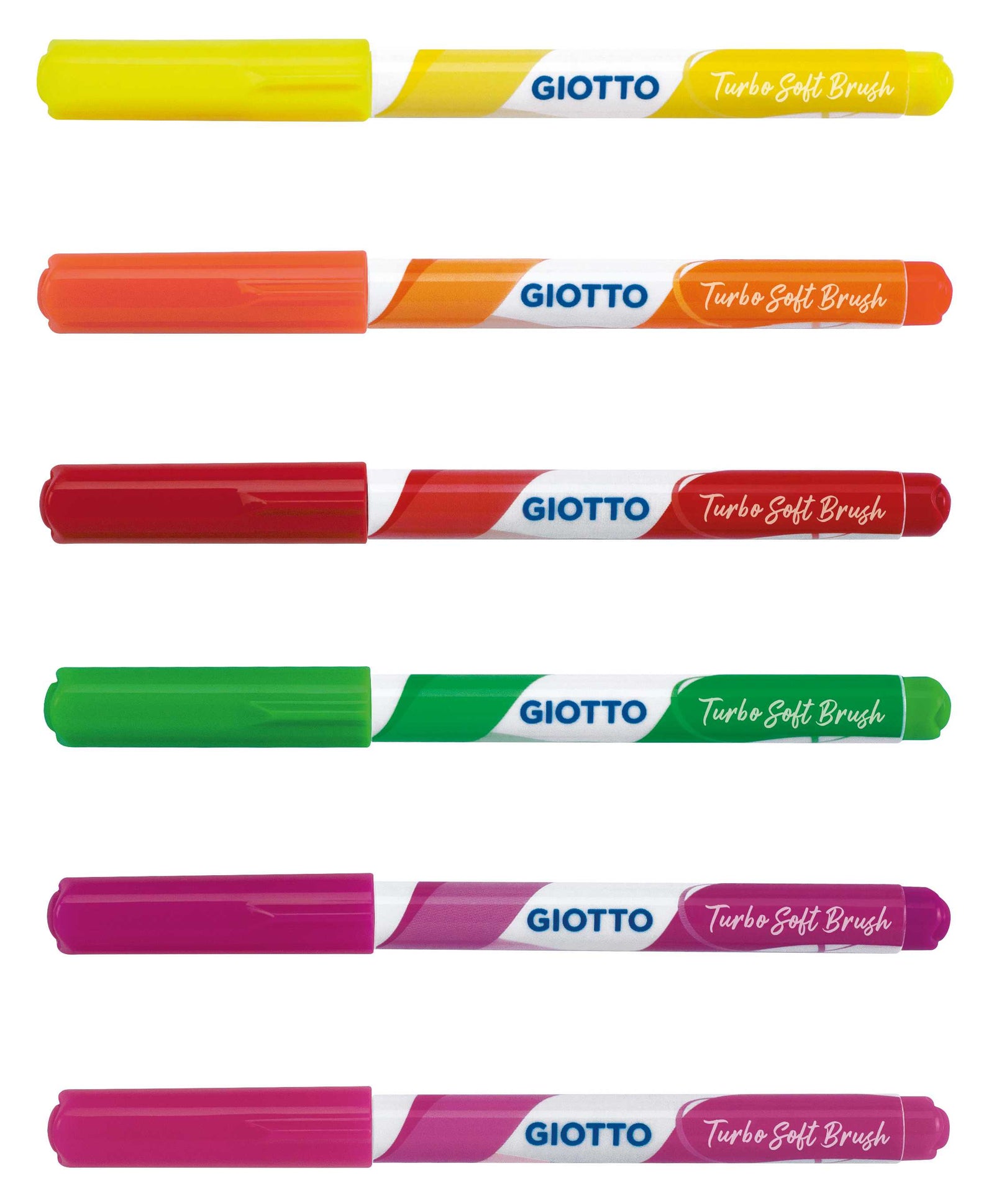 Carioci tip pensulă GIOTTO Turbo Soft Brush Fluo 6 buc