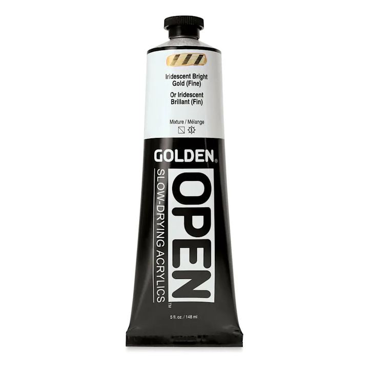 golden open vopsea acrilica iridescenta cu uscare lenta 148 ml ro gdnopir148