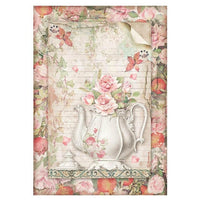 hartia de orez a4 teapot with flowers ro mxh15930