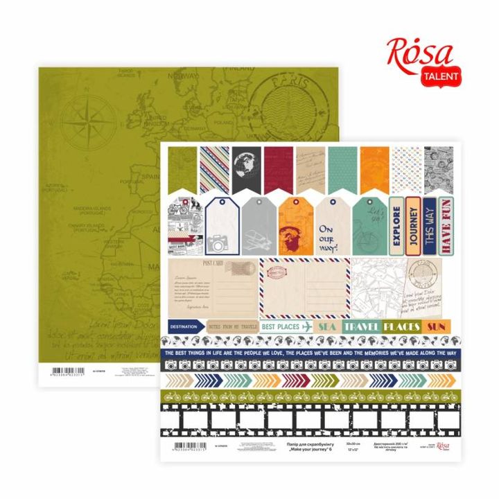 hartie pentru scrapbooking 30 48 x 30 48 cm make your journey diverse motive