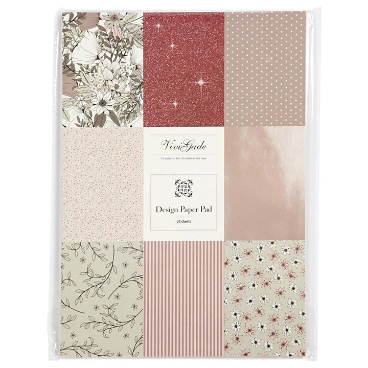 hartie pentru scrapbooking a4 vivi gade tonuri roz set 24 coli ro cch22535