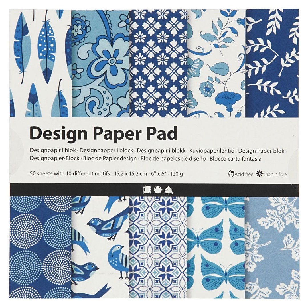 hartie pentru scrapbooking blue 15 2 x 15 2 cm 50 coli ro cch225915
