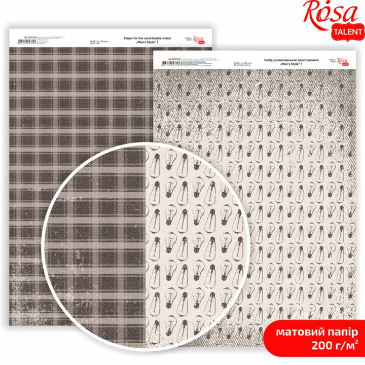 Hârtie pentru scrapbooking Mens Style A4 | diverse motive - Nr. 1