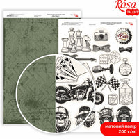 Hârtie pentru scrapbooking Mens Style A4 | diverse motive - Nr. 7