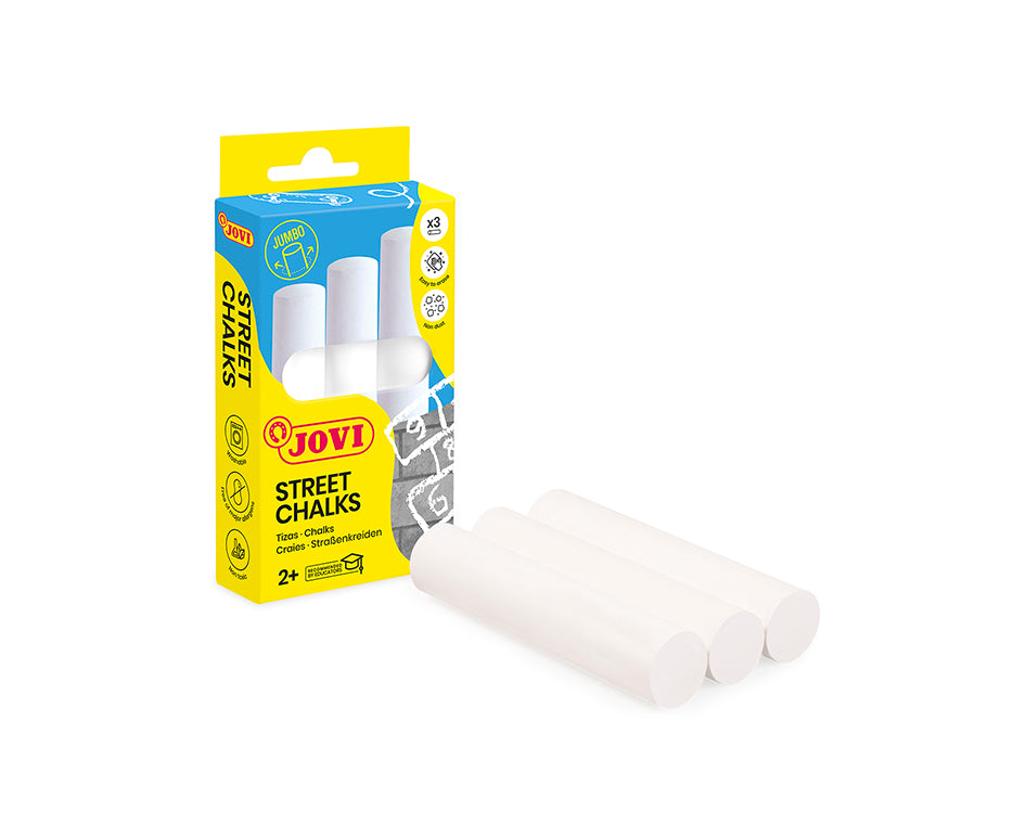 Cretă de asfalt JOVI jumbo, 3 buc, albă