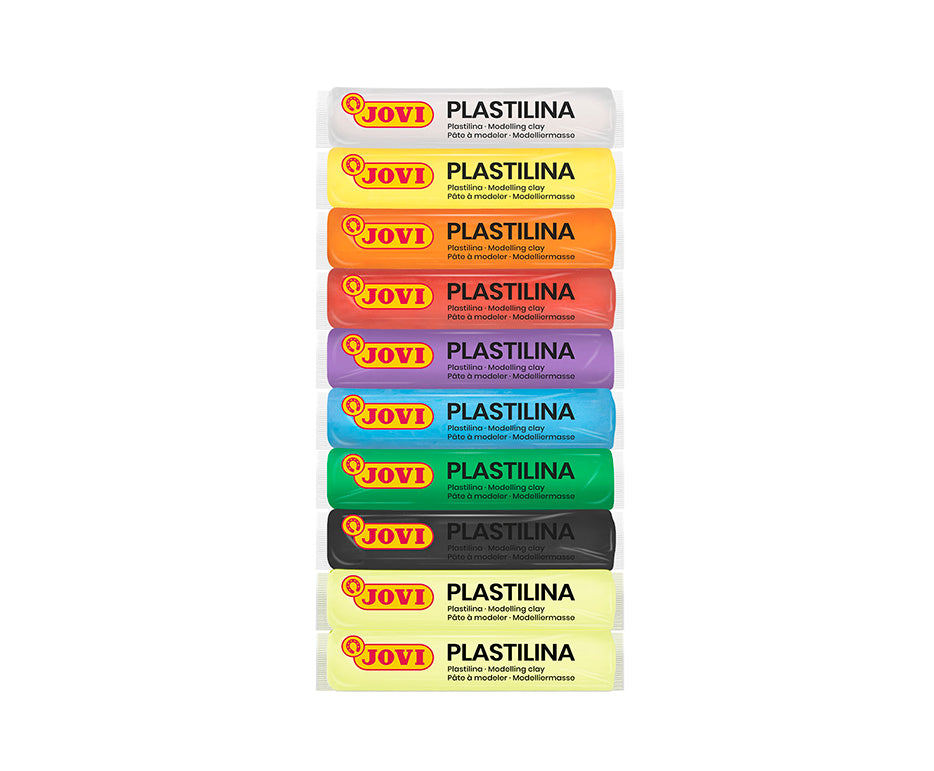 JOVI Glow plastilină naturală 10 x 15 g – 8 culori + 2 fosforescente