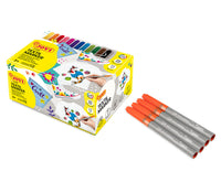 Carioci pentru textile JOVI Jovidecor Textil cu vârf tip pensulă – 48 buc / 12 culori
