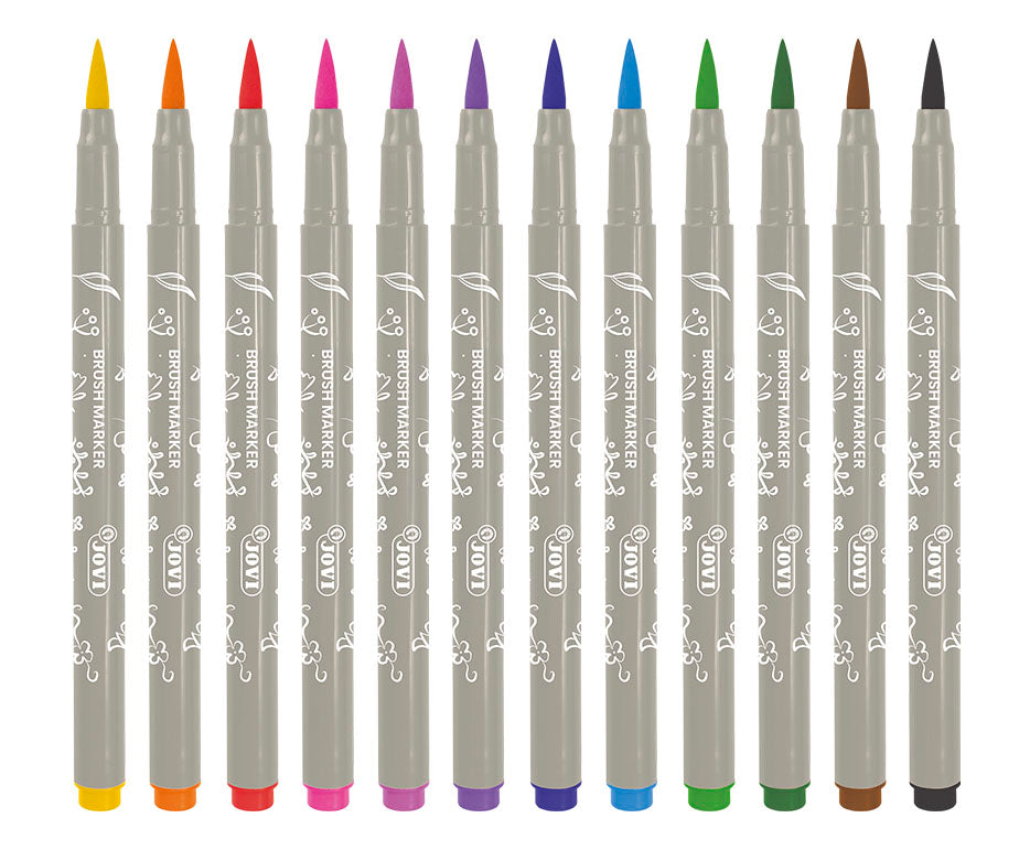 Carioci acuarelă cu vârf pensulă JOVI Lettering 12 buc