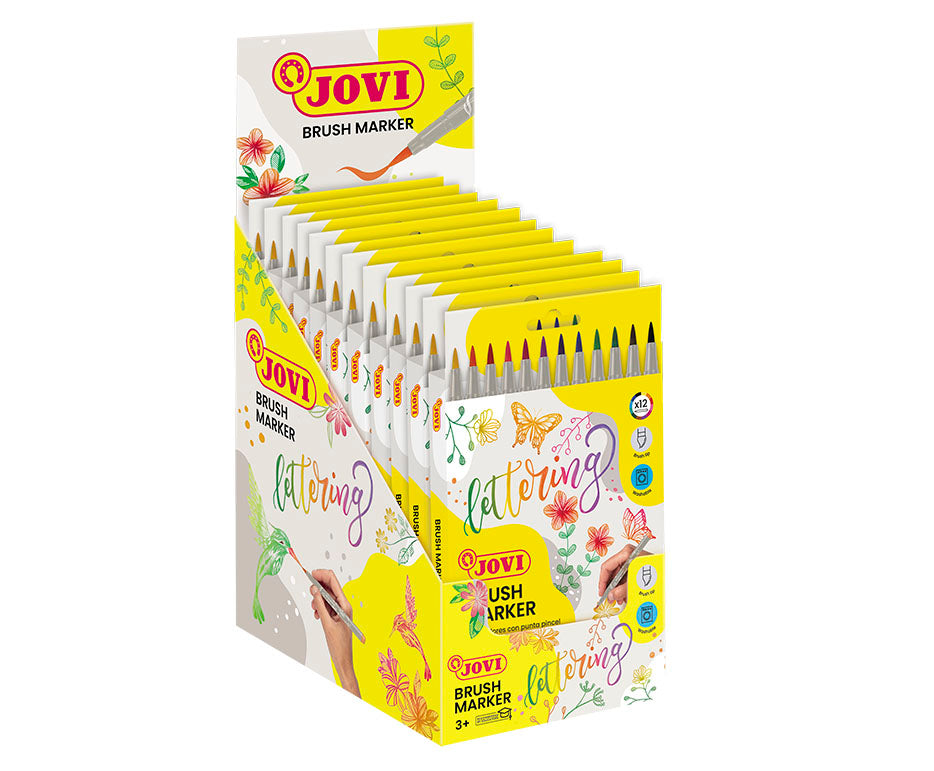 Carioci acuarelă cu vârf pensulă JOVI Lettering 12 buc