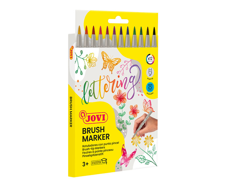 Carioci acuarelă cu vârf pensulă JOVI Lettering 12 buc