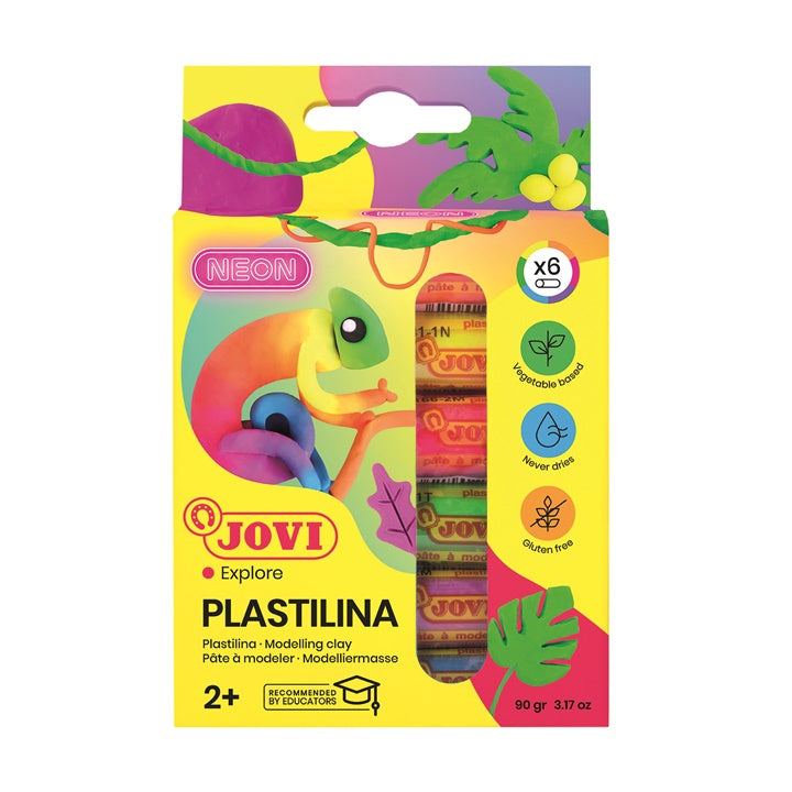 jovi nuante neon din plastilina 6 x 15 g ro jov90 6f