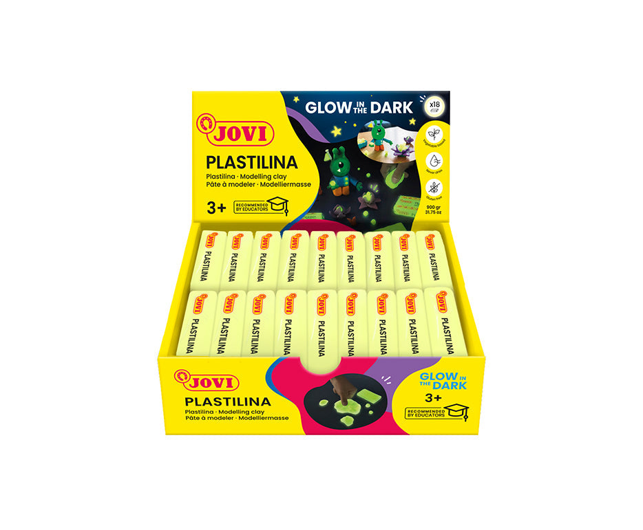 JOVI plastilină naturală fosforescentă 18 x 50 g