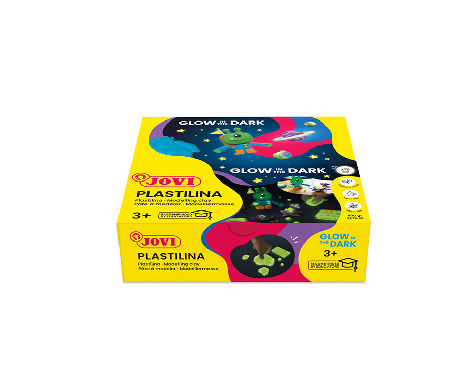JOVI plastilină naturală fosforescentă 18 x 50 g