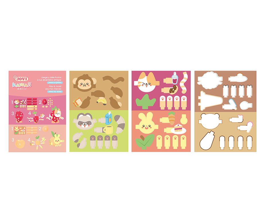 JOVI Play&Fun Kawaii plastilină naturală în trusă – set cu accesorii