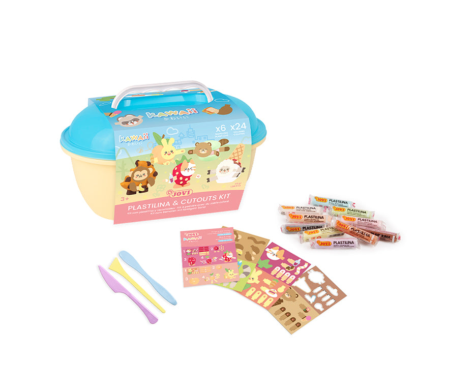 JOVI Play&Fun Kawaii plastilină naturală în trusă – set cu accesorii