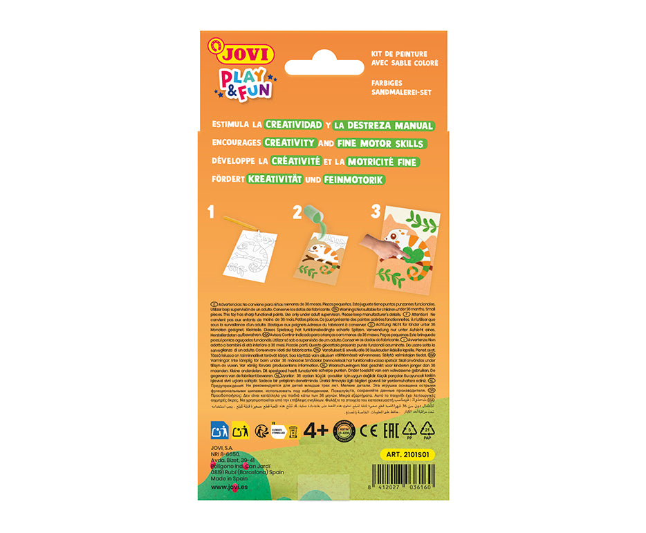 JOVI Play&Fun mini set creativ pentru pictură cu nisip – 9 piese