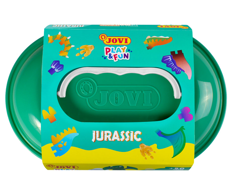 JOVI Play&Fun plastilină naturală în valiză Jurassic – set cu accesorii