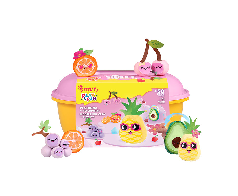 JOVI Play&Fun plastilină naturală în gentuță Sweet – 50 buc
