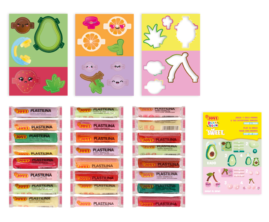 JOVI Play&Fun plastilină naturală în gentuță Sweet – 50 buc