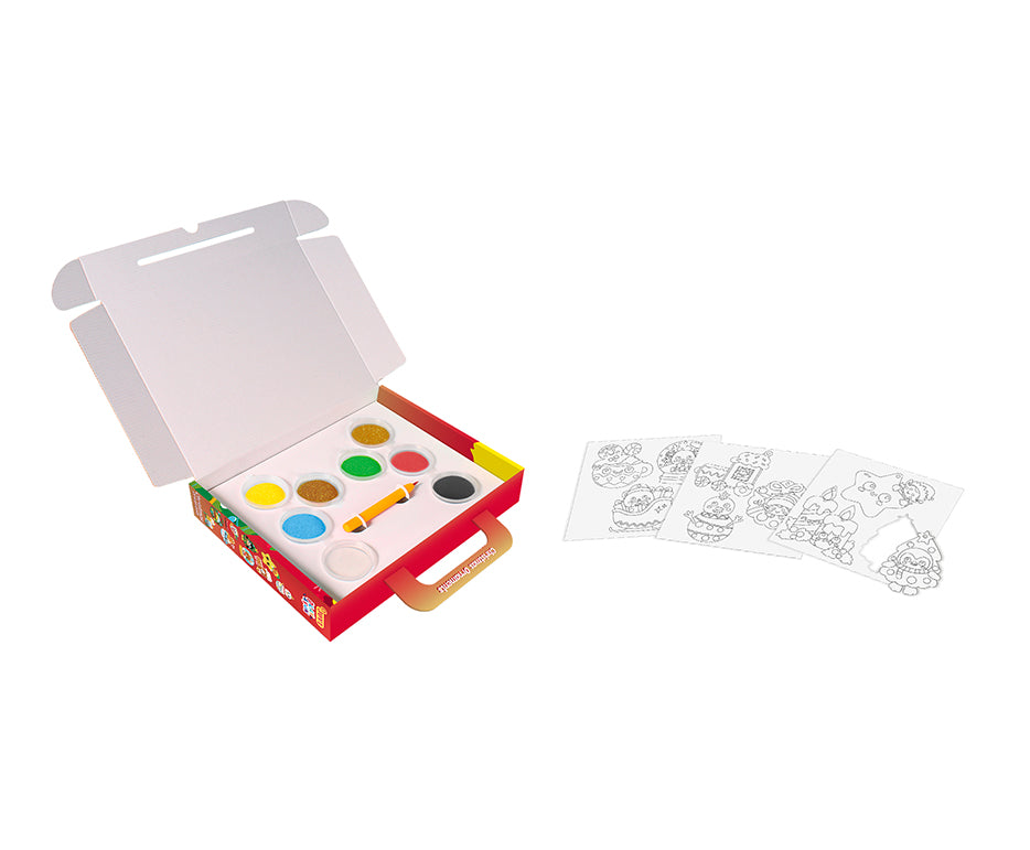 Set de pictură cu nisip JOVI Play&Fun Christmas Ornaments - 12 buc