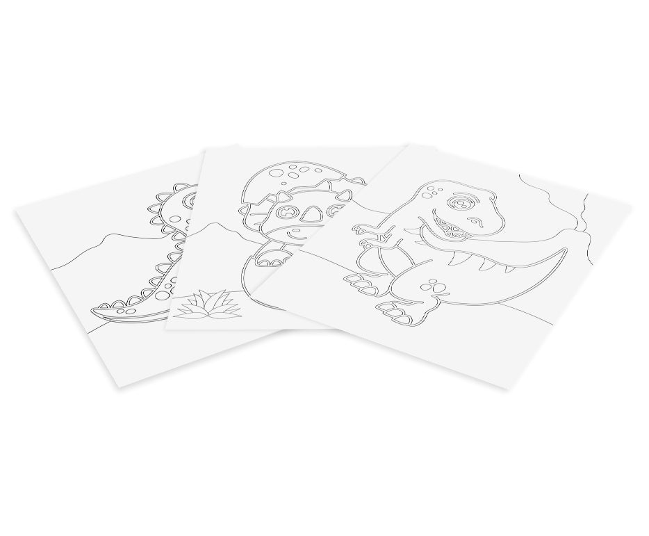 JOVI Play&Fun set pictură cu nisip 12 buc Dinosaurs