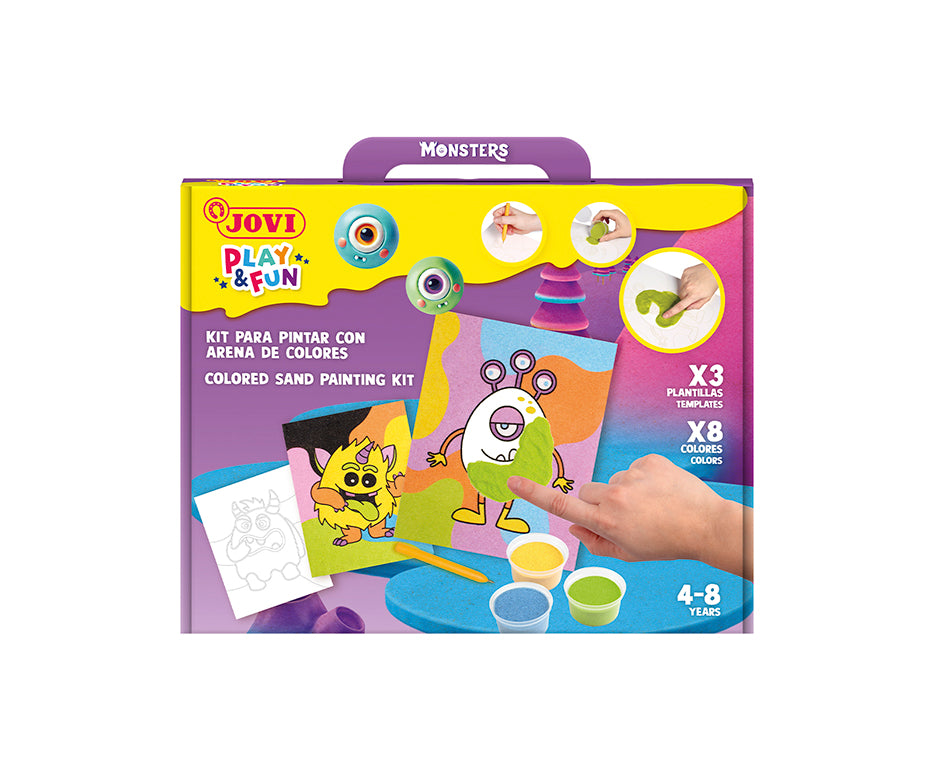 JOVI Play&Fun set pictură cu nisip Monsters 12 buc