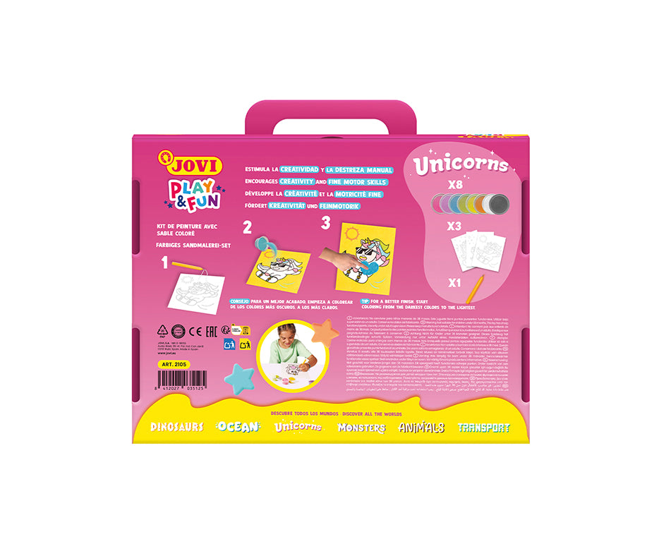 Set pentru pictură cu nisip JOVI Play&Fun Unicorns - 12 buc