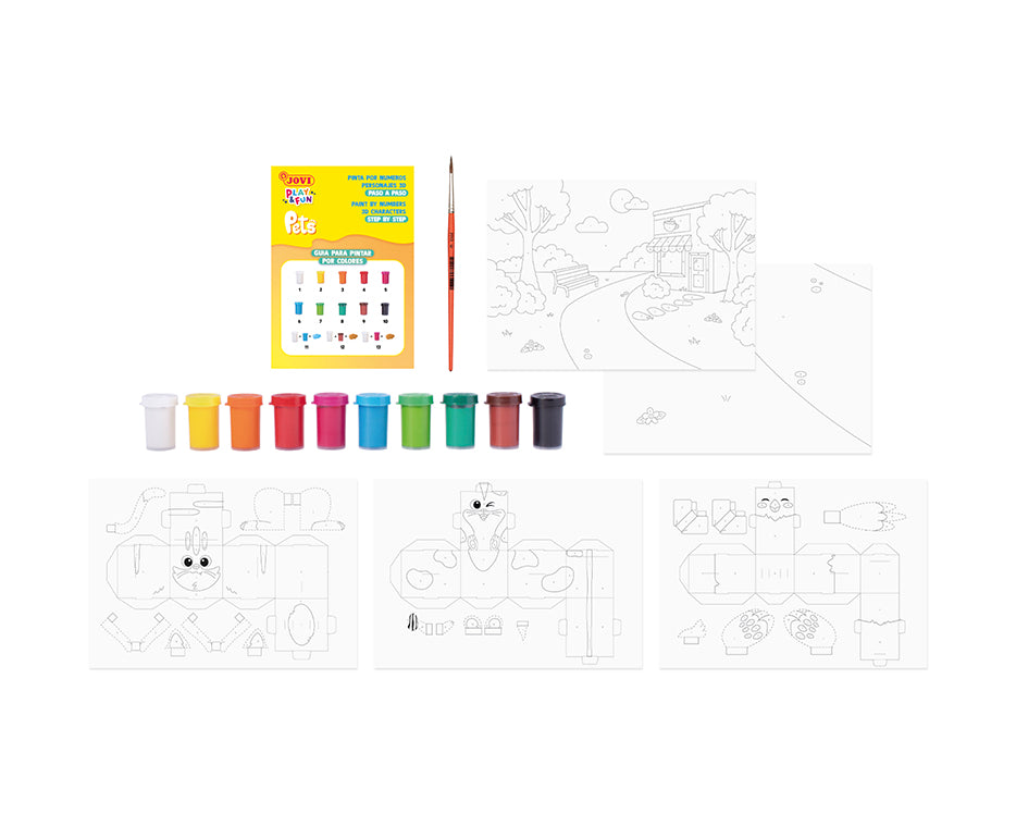 Set de pictură cu tempera guașă JOVI Play & Fun 17 piese