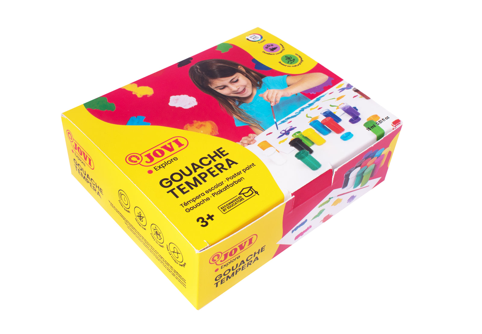 Culori tempera JOVI Premium 12 x 15 ml cu pensulă
