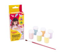 Culori tempera pastelate JOVI Premium 6 x 15 ml cu pensulă