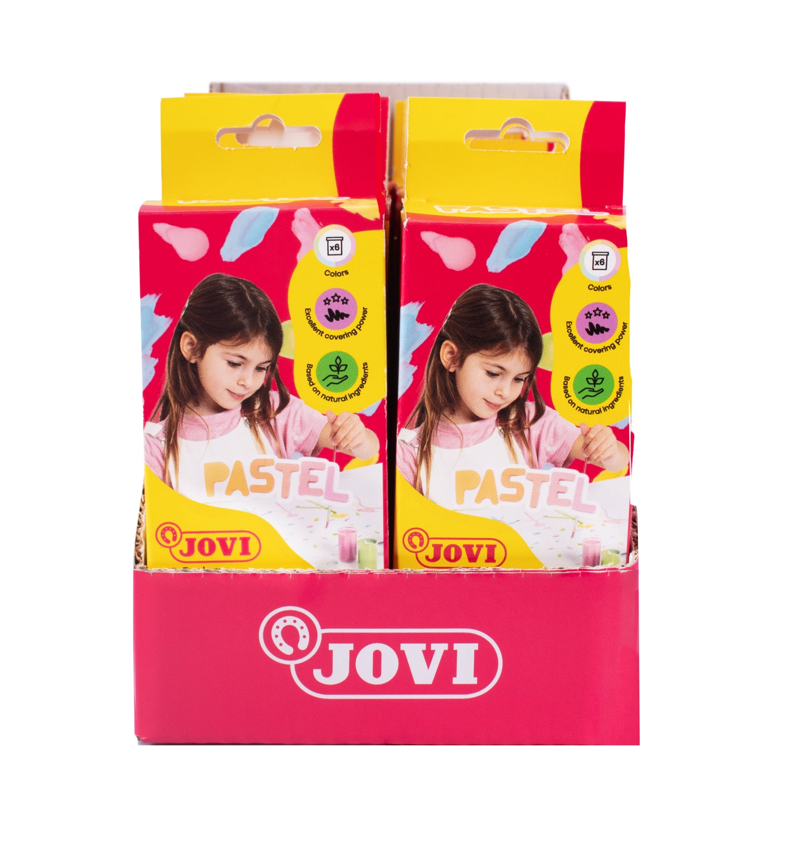 Culori tempera pastelate JOVI Premium 6 x 15 ml cu pensulă