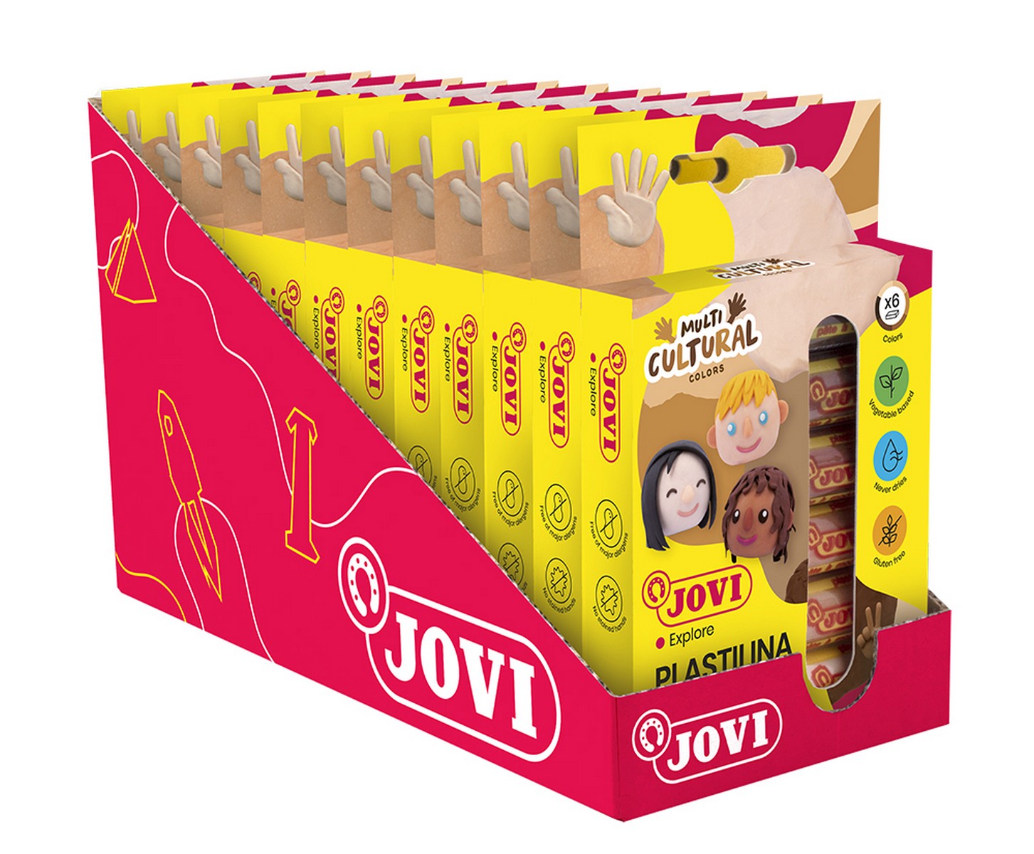 JOVI plastilină naturală nuanțe de piele 6 x 15 g