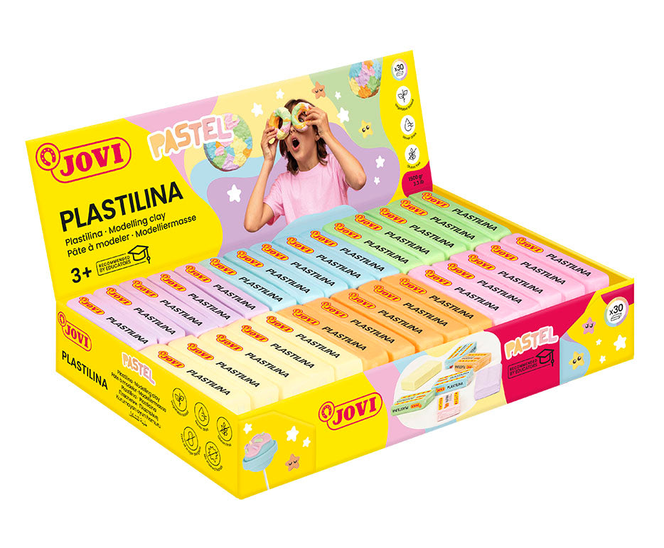JOVI plastilină naturală culori pastelate 30 x 50 g