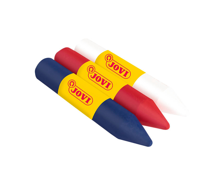 JOVI set culori pentru pictură pe față tip baton 3 x 5,6 g - alb, roșu și albastru