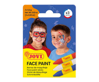 JOVI set culori pentru pictură pe față tip baton 3 x 5,6 g - alb, roșu și albastru