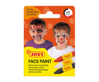 JOVI set culori pentru pictură pe față tip stick 3 x 5,6 g - roșu, alb și negru