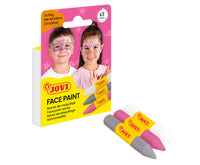 Set vopsele pentru față tip baton JOVI 3 x 5,6 g - roz, argintiu și alb