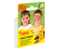 JOVI set culori pentru pictură pe față tip baton 3 x 5,6 g - galben, maro, negru