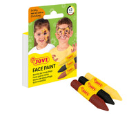 JOVI set culori pentru pictură pe față tip baton 3 x 5,6 g - galben, maro, negru